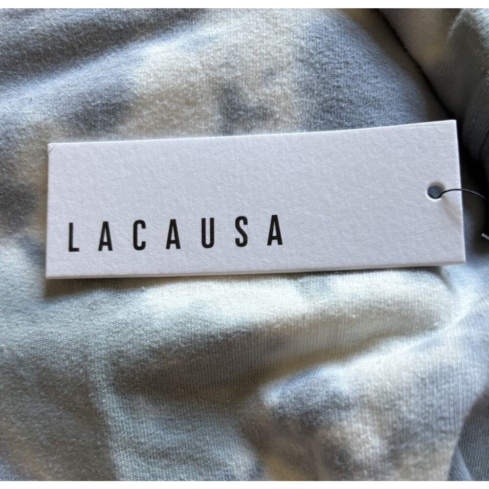 Lacausa Sweatshirt Warrior Size Medium Crew Neck Blue White Oversized Cotton NWT - Picture 4 of 7